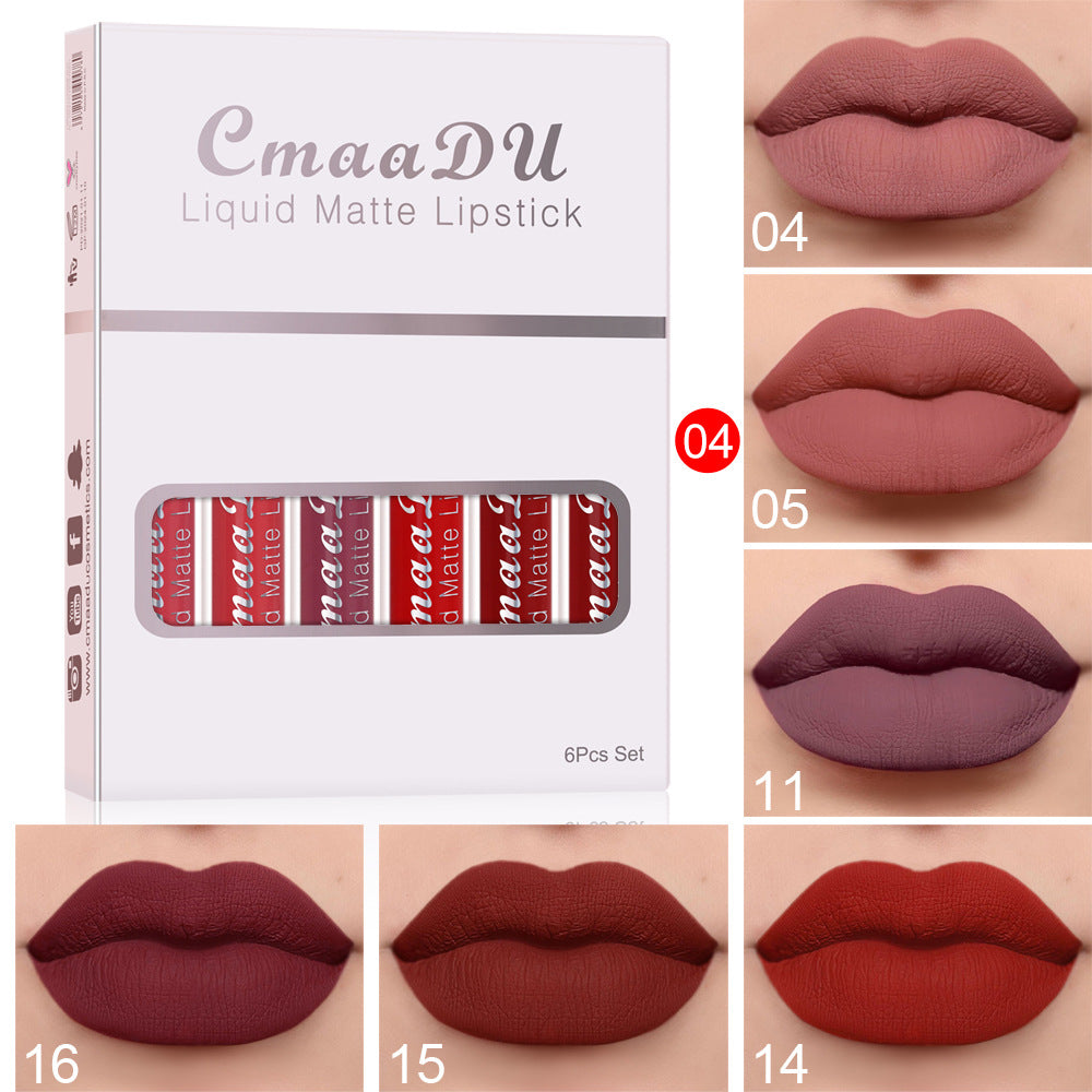 6 Boxes Of Matte Non-stick Cup Waterproof Lipstick Long Lasting Lip Gloss - Lipsticks -  Trend Goods