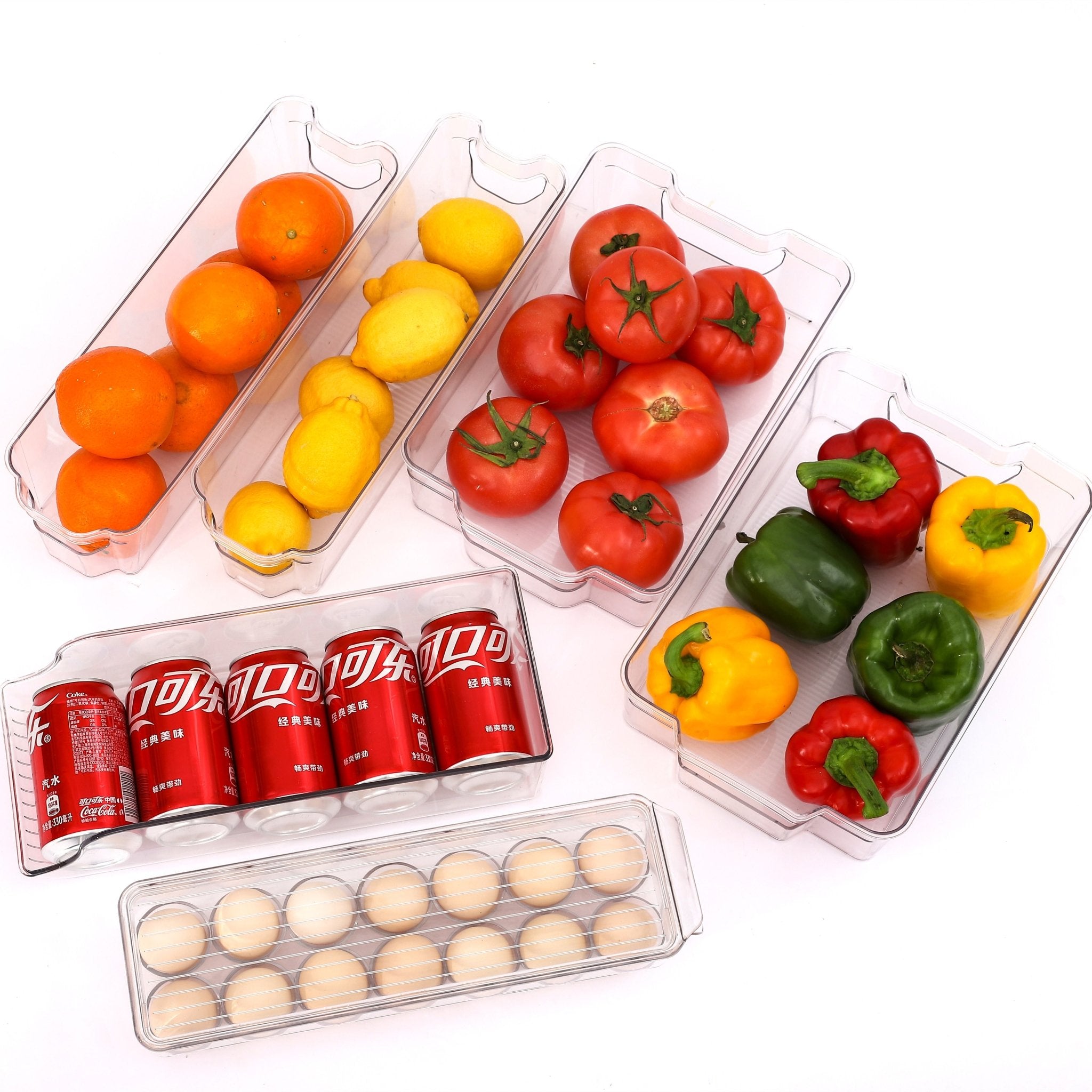 6pcs Refrigerator Organizer Storage Set Plastic Transparent Storage Box - Kitchen Organizers -  Trend Goods