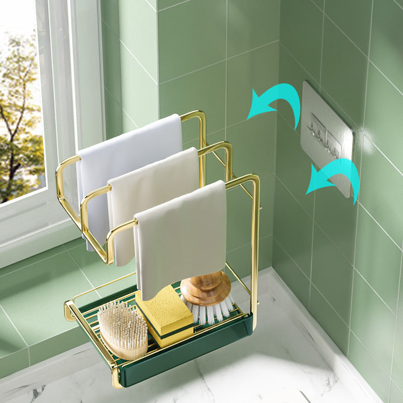 Wall Mounted Kitchen Organizer Dish Drainer Brush Soap Rack With Drain - Kitchen Organizers -  Trend Goods