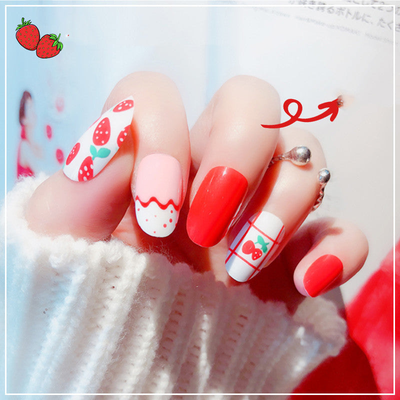 Cute Little Strawberry Removable Nail Sticker Wearable - Nail Stickers -  Trend Goods