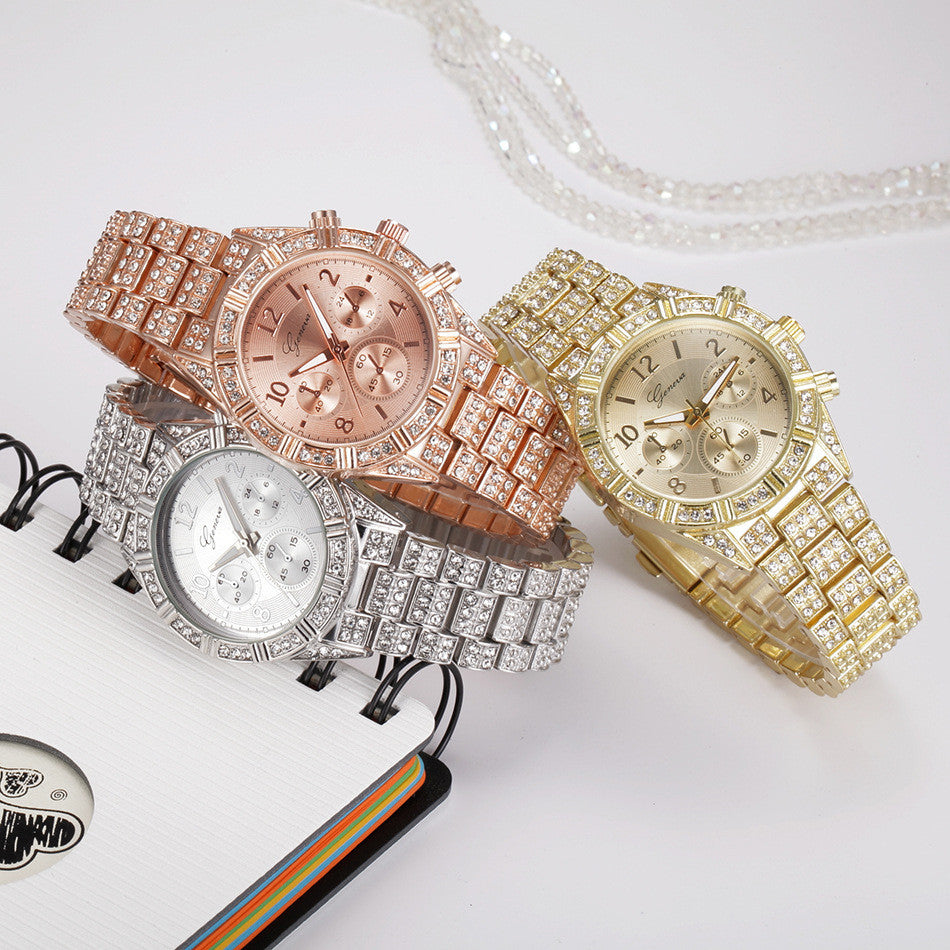 Crystal Quartz Stainless Steel Analog Wrist Watch - Watches -  Trend Goods