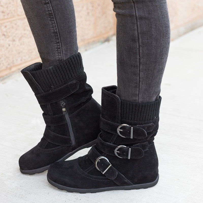 Casual Winter Strap Buckle Boots - Boots -  Trend Goods