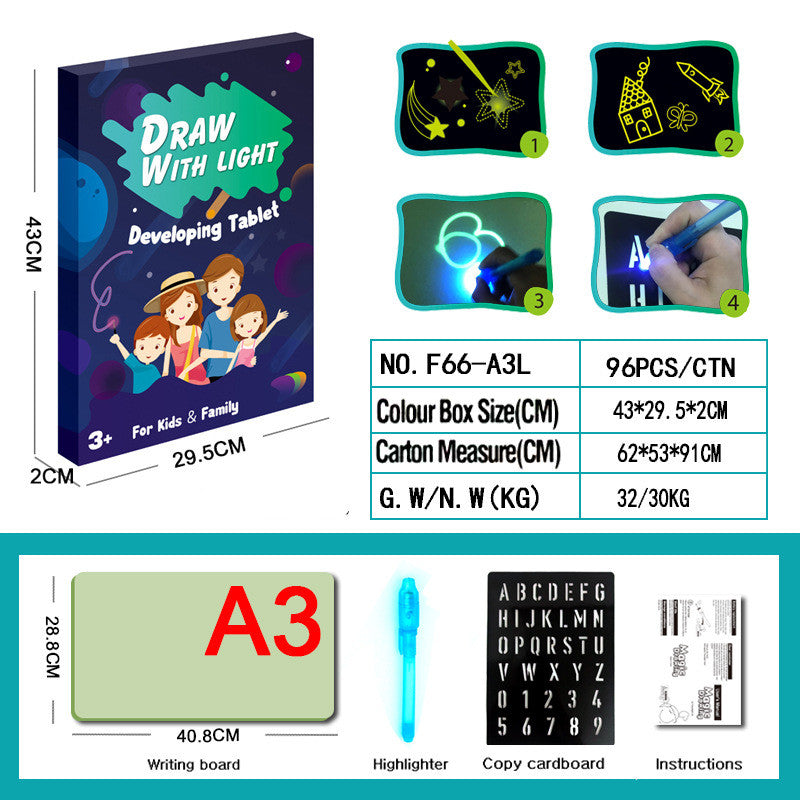 Educational Drawing Pad 3D Magic 8 Light Effects Puzzle Board Sketchpad - Toys & Games -  Trend Goods