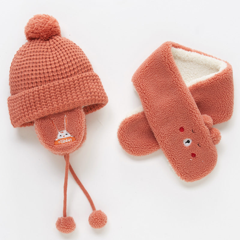 Children's Fleece Warm Hat And Scarf Set - Baby Hats -  Trend Goods