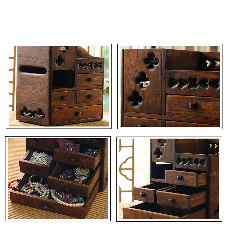 Wooden Retro Cosmetic Organizer Storage Box - Cosmetic Storage -  Trend Goods