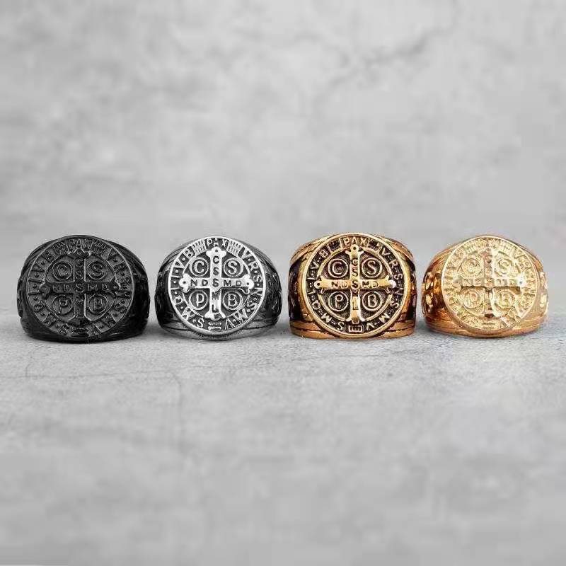 Cspb Cross Stainless Steel Titanium Ring - Rings -  Trend Goods