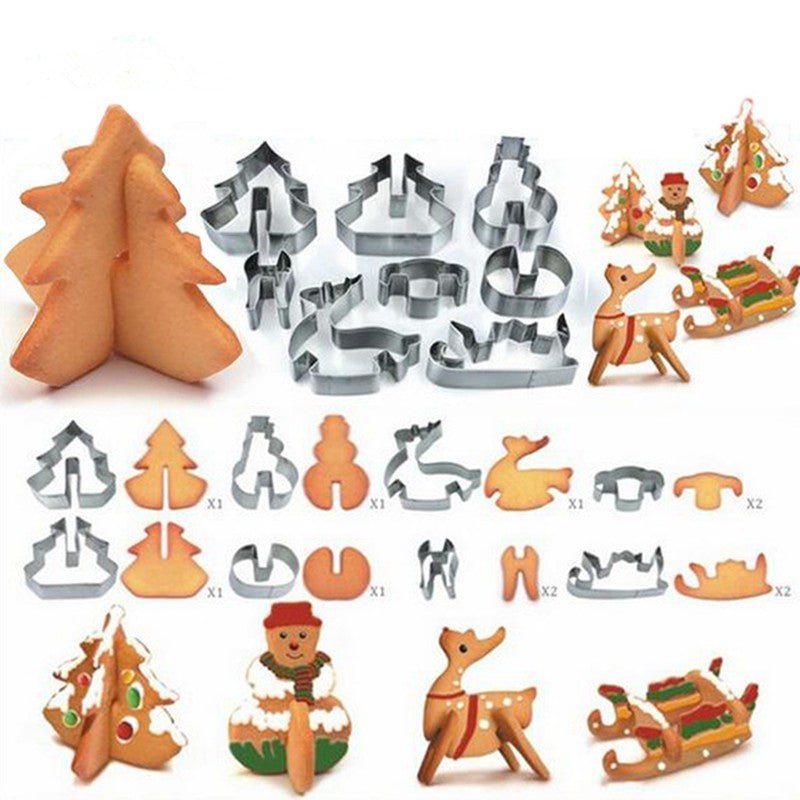 8 Piece Christmas Cookie Cutters - Cookie Cutters -  Trend Goods