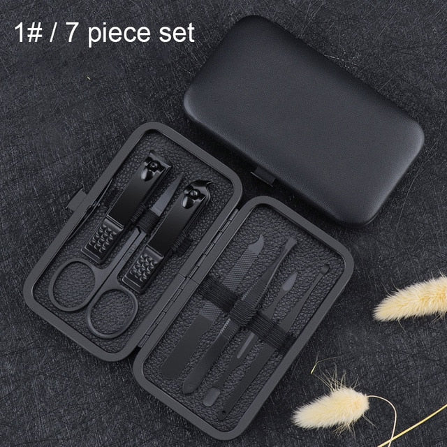 Black Stainless Steel Nail Clipper Tool Set - Nail Care Sets -  Trend Goods