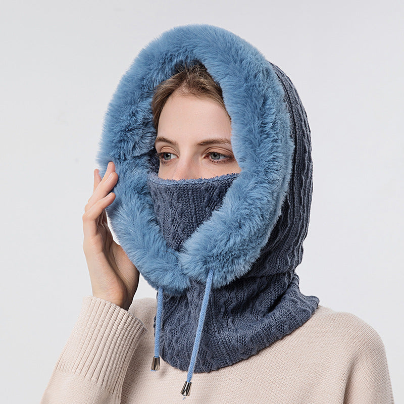 Winter Thick Plush Hat With Scarf Windproof Warm Knit Hats - Knit Hats -  Trend Goods