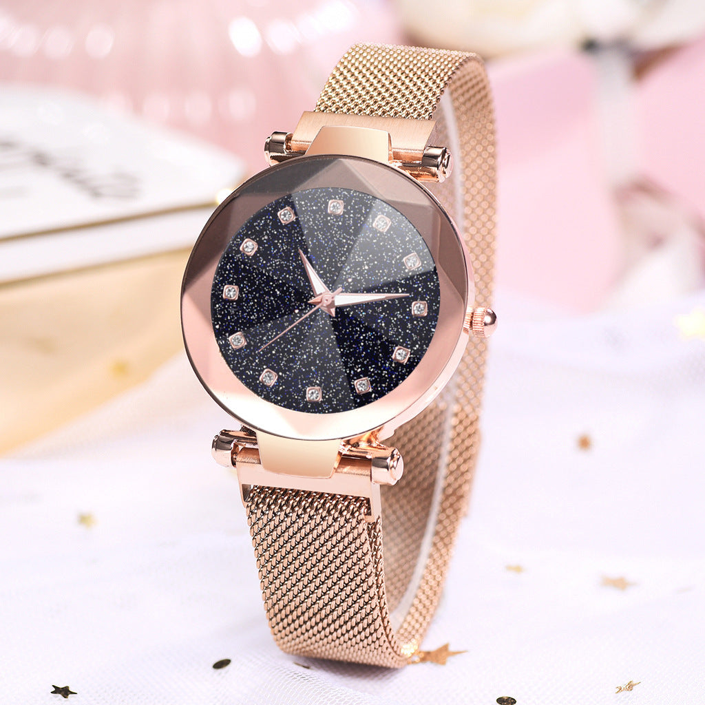 Square Diamond Rhinestone Starry Sky Face Ladies Watch Set with Bracelet - Watches -  Trend Goods