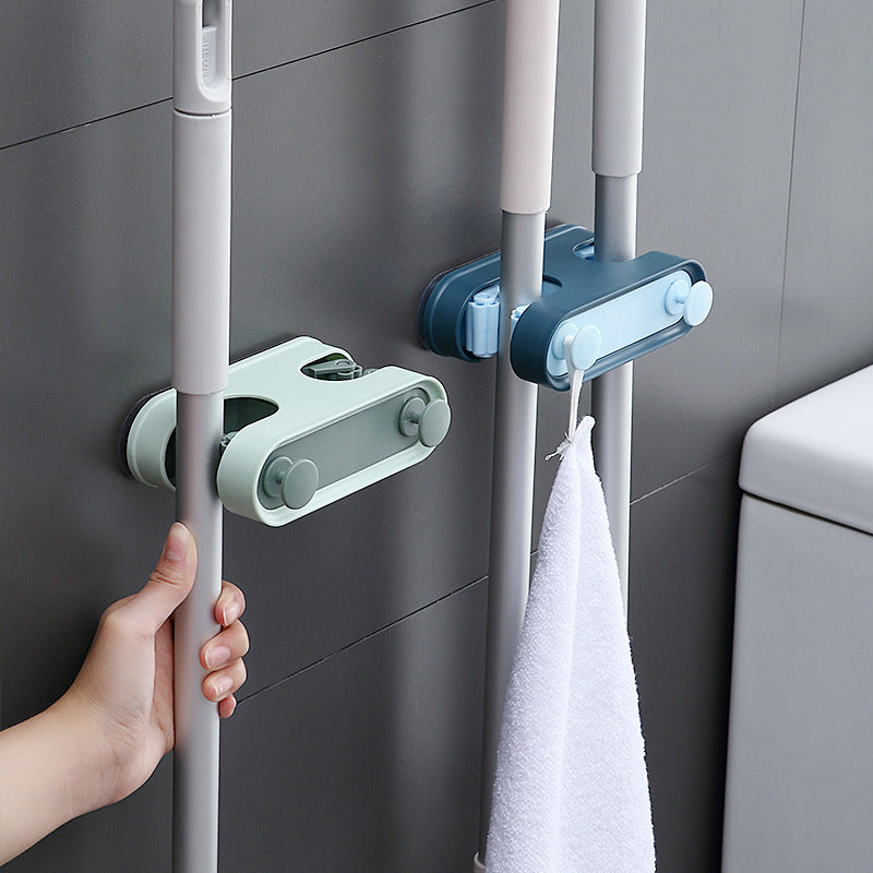 Bathroom Mop Clip Double-button Mop Hook Trend Goods