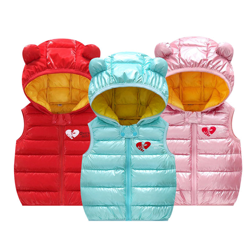 Autumn Kids Outerwear Hooded Sleeveless Warm Vest - Vests -  Trend Goods