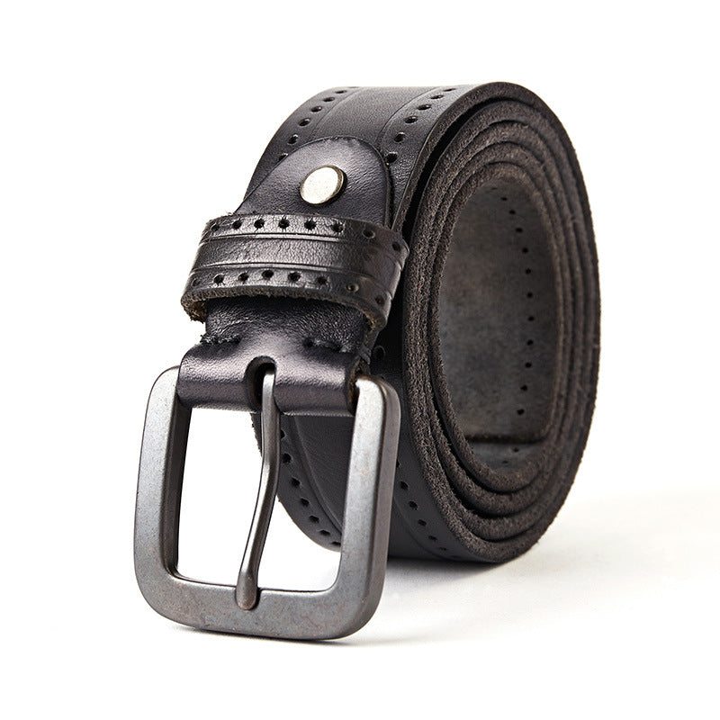 Men's Leather Belt Pin Buckle Top Layer Cowhide Casual - Belts -  Trend Goods