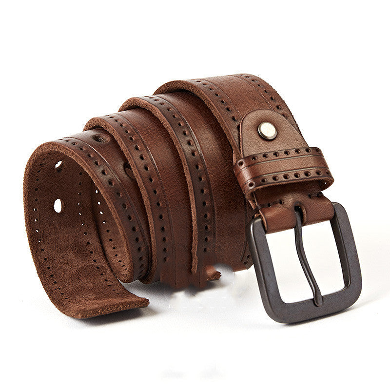 Men's Leather Belt Pin Buckle Top Layer Cowhide Casual - Belts -  Trend Goods