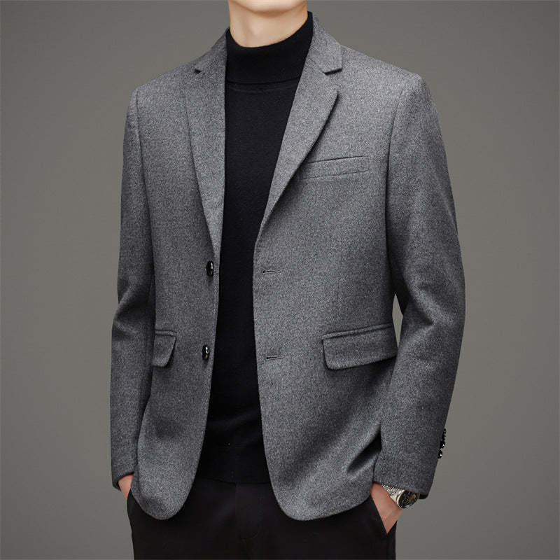 Men's Business Casual Solid Color Wool Tweed Suit Top - Suit Tops -  Trend Goods