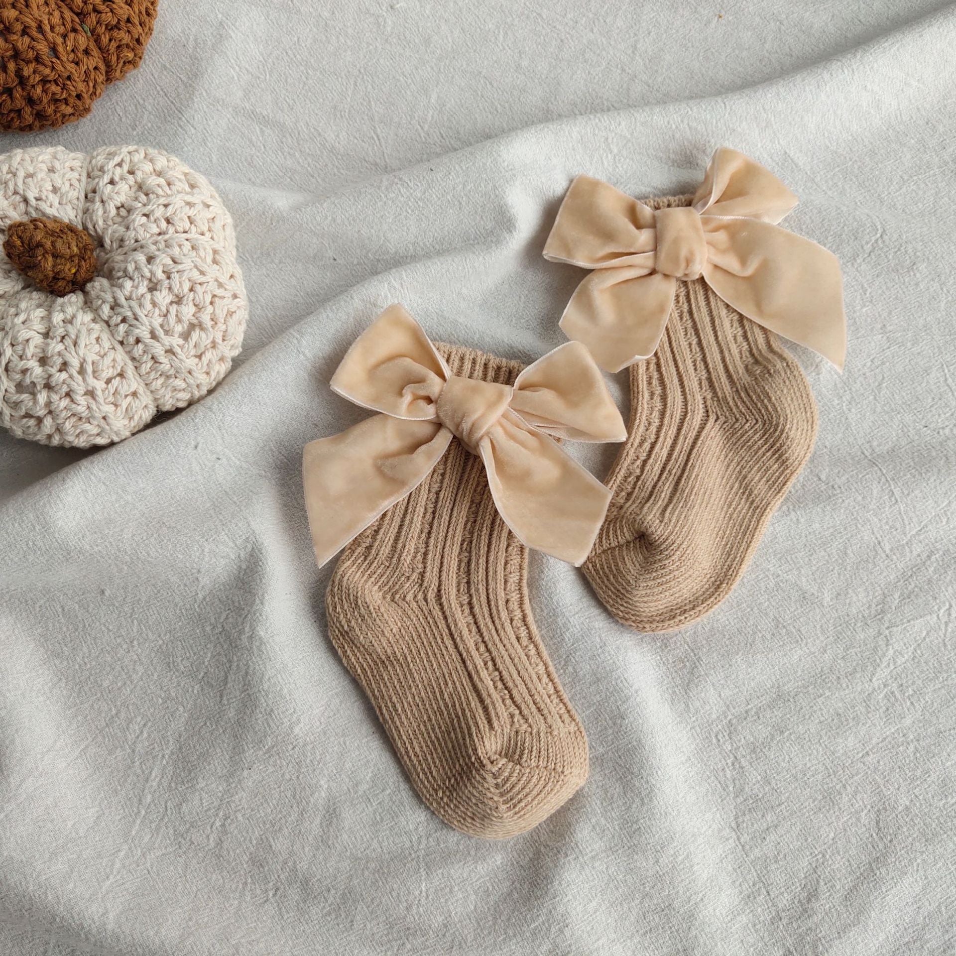 Baby Bowknot Woolen Pure Color Tube Socks - Baby Socks -  Trend Goods