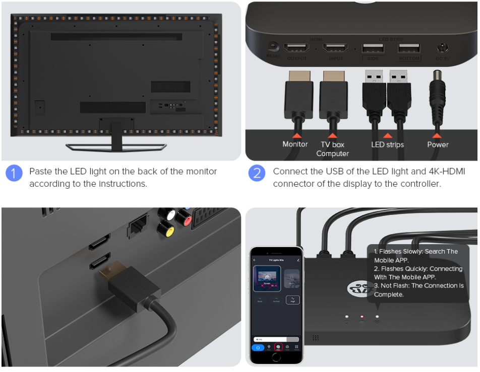 Streamer Symphony TV Screen And Synchronous Smart Atmosphere Lights - TV lights -  Trend Goods