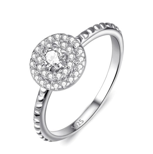 925 Sterling Silver Diamante Ring - Rings -  Trend Goods