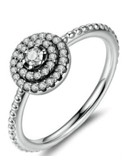 925 Sterling Silver Diamante Ring - Rings -  Trend Goods
