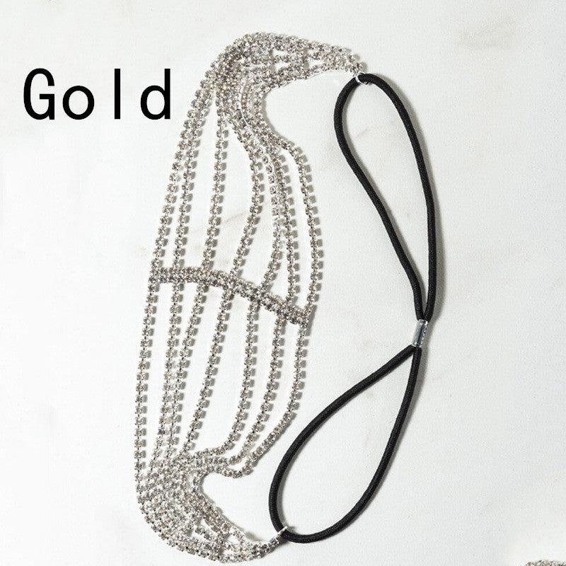 Five Rows Of Diamonds Rhinestone Elastic Headband - Hair Accessories -  Trend Goods