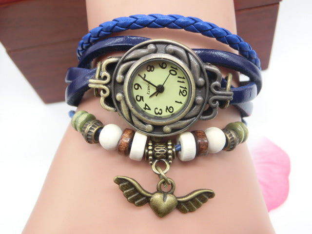 Vintage casual flying heart pendant bracelet belt watch - Watches -  Trend Goods