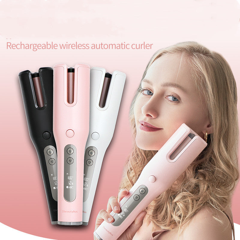 Wireless Automatic Curler USB  LCD Screen Ceramic Heating Anti-perm Curler - Hair Accessories -  Trend Goods