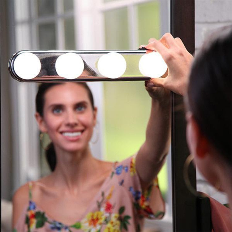 Four Bulb Makeup Mirror Headlights Strong Suction - Headlights -  Trend Goods