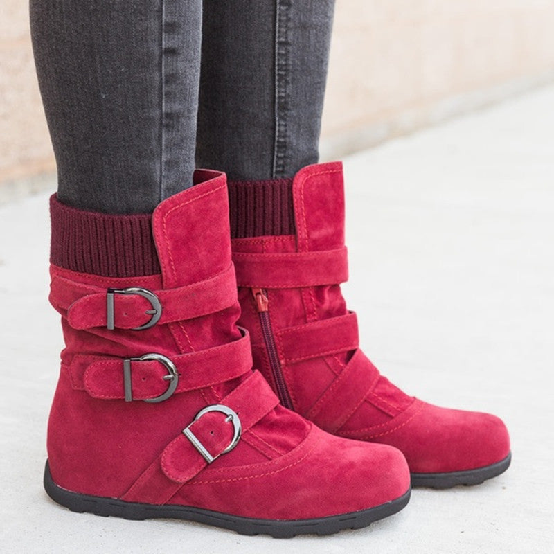 Casual Winter Strap Buckle Boots - Boots -  Trend Goods