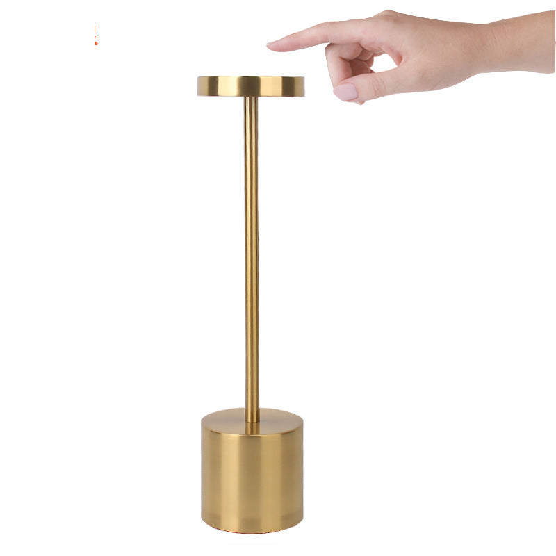 LED Aluminum Alloy Waterproof Rechargeable Desk Lamp Touch Dimming Metal Table Lamp - Table Lamps -  Trend Goods