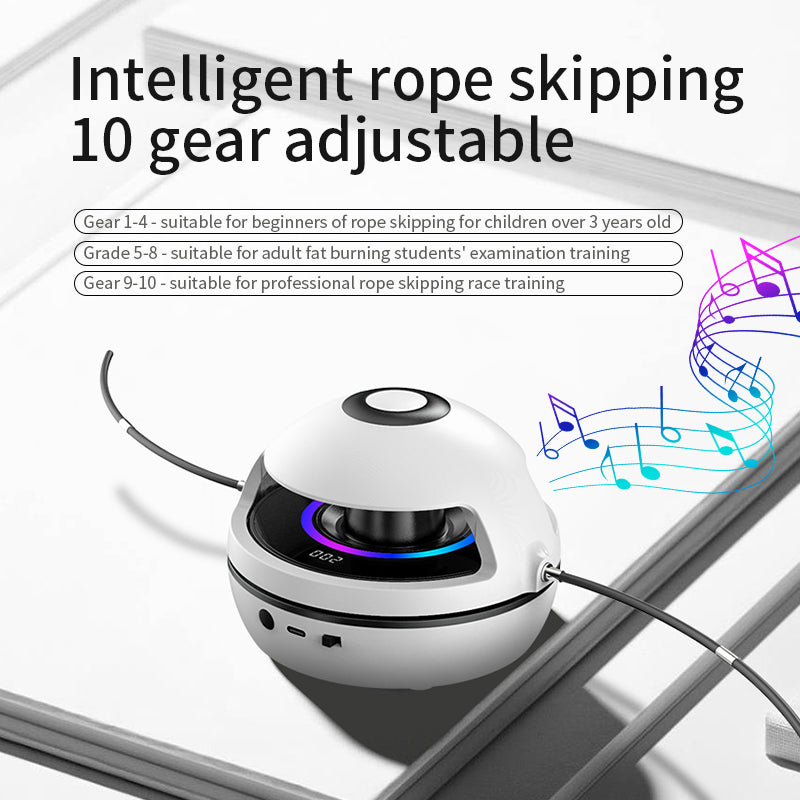 Smart Jump Rope Skipping Machine 10-level Speed Adjustment Led Light Wireless Music Function - Home Fitness -  Trend Goods