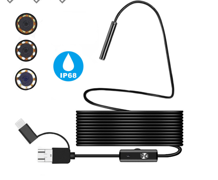 Endoscope 3 In 1 USB Micro USB Type-C Borescope Inspection Camera Waterproof - Mini Camera -  Trend Goods