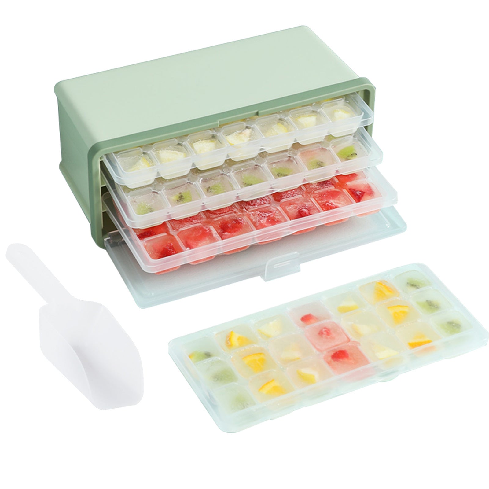 Drawer Type Plastic Ice Cube Mold With Lid And Bin - Ice Cubes -  Trend Goods