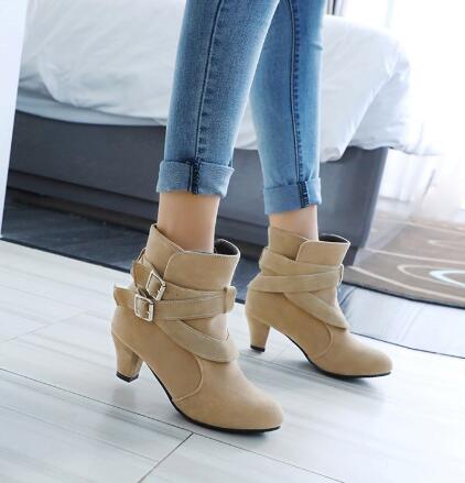 High Heels Leather Ankle Boots - Boots -  Trend Goods