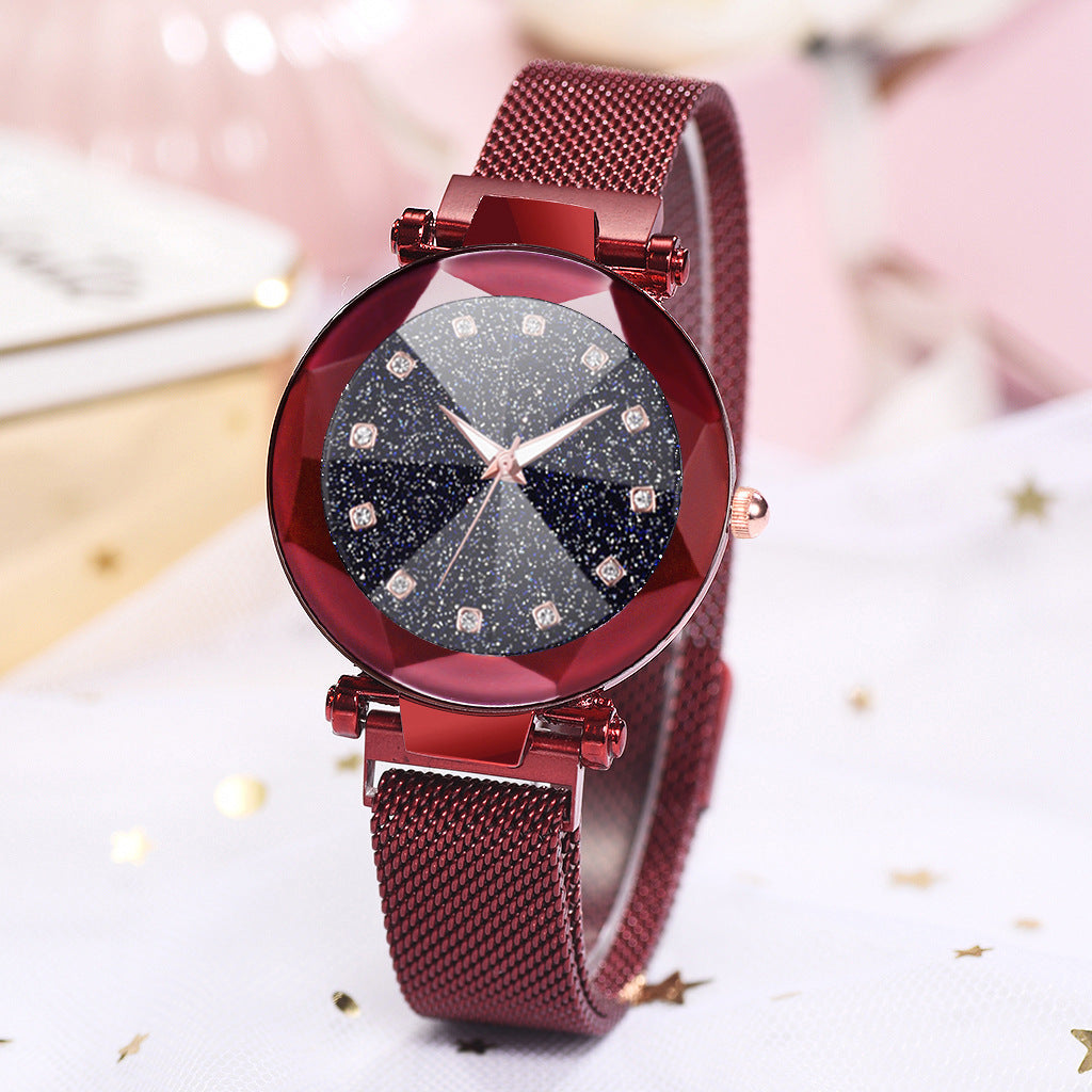 Square Diamond Rhinestone Starry Sky Face Ladies Watch Set with Bracelet - Watches -  Trend Goods