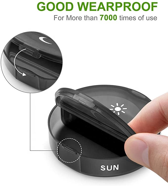 Seven Days Round Mini Travel Moisture-proof 14 compartment Pill Box - Pillboxes -  Trend Goods