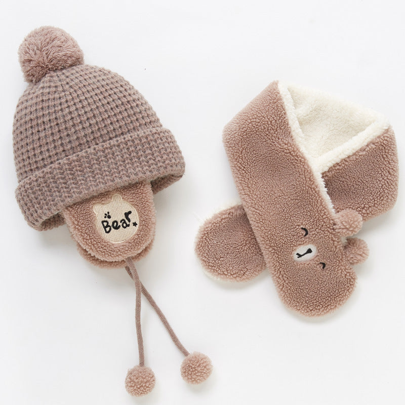 Children's Fleece Warm Hat And Scarf Set - Baby Hats -  Trend Goods
