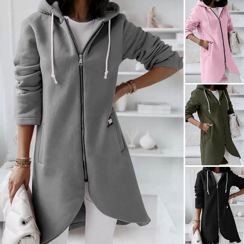 Hooded Long Sleeve Zipper With Pocket - Zippers -  Trend Goods