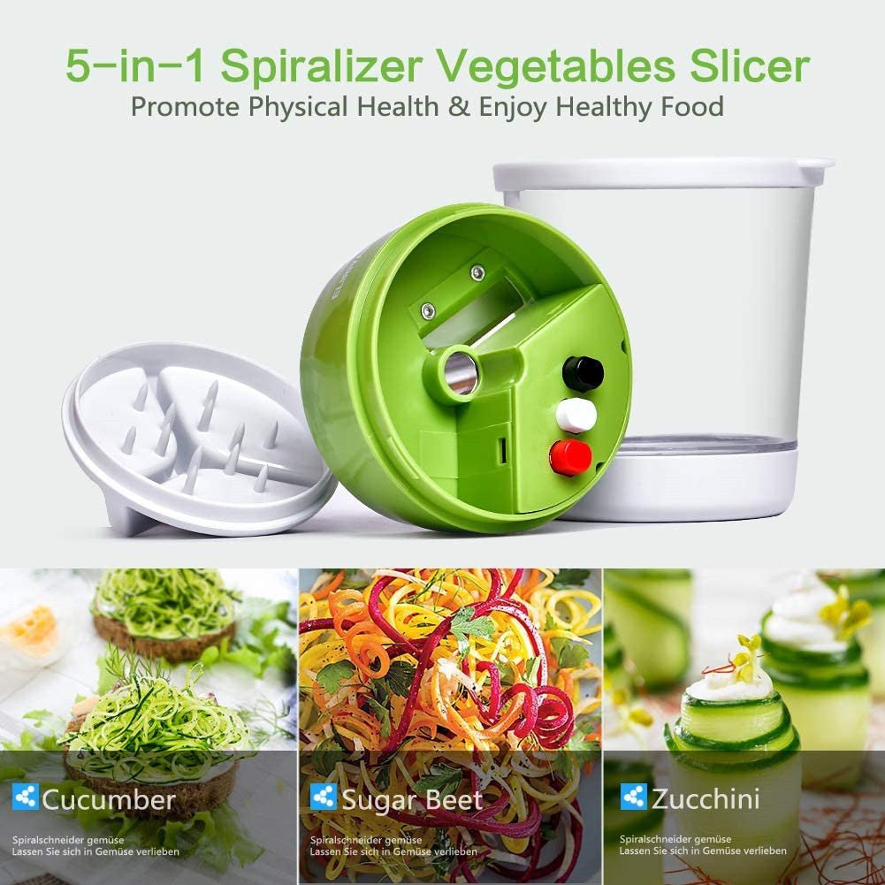 Adjustable Spiral Cutter with Container - Kitchen Slicers -  Trend Goods