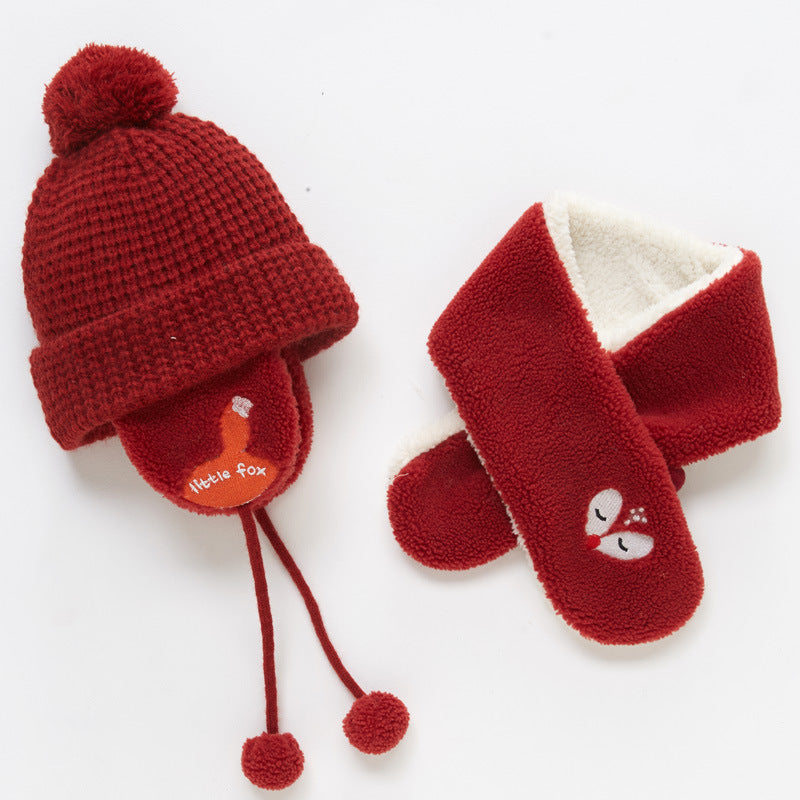 Children's Fleece Warm Hat And Scarf Set - Baby Hats -  Trend Goods