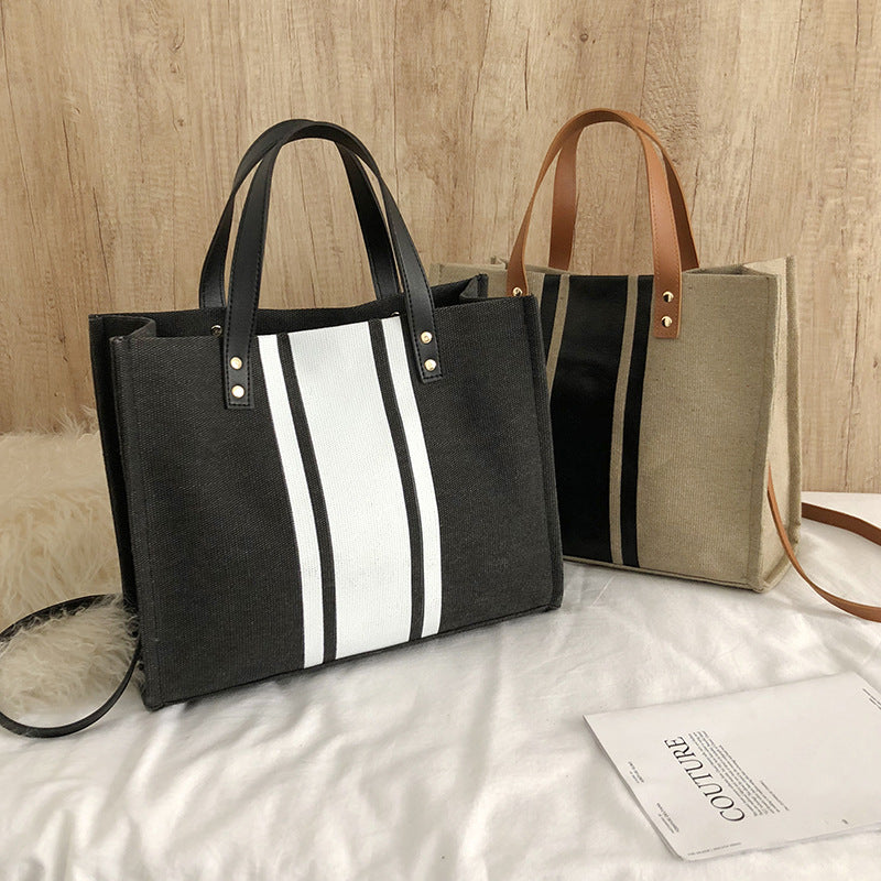 Tote Bag with Stripes - Totes -  Trend Goods