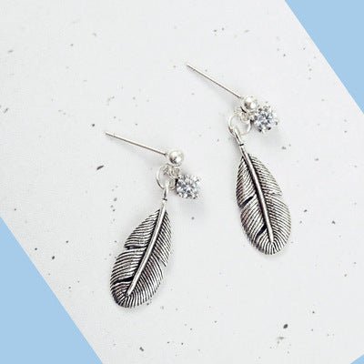 All-match feather stud earrings - Earrings -  Trend Goods