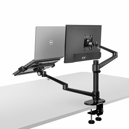 Aluminum Multifunction Ergonomics Desk Laptop Stand Monitor Desktop Holder Full Motion With Column Bar - Laptop Stands -  Trend Goods