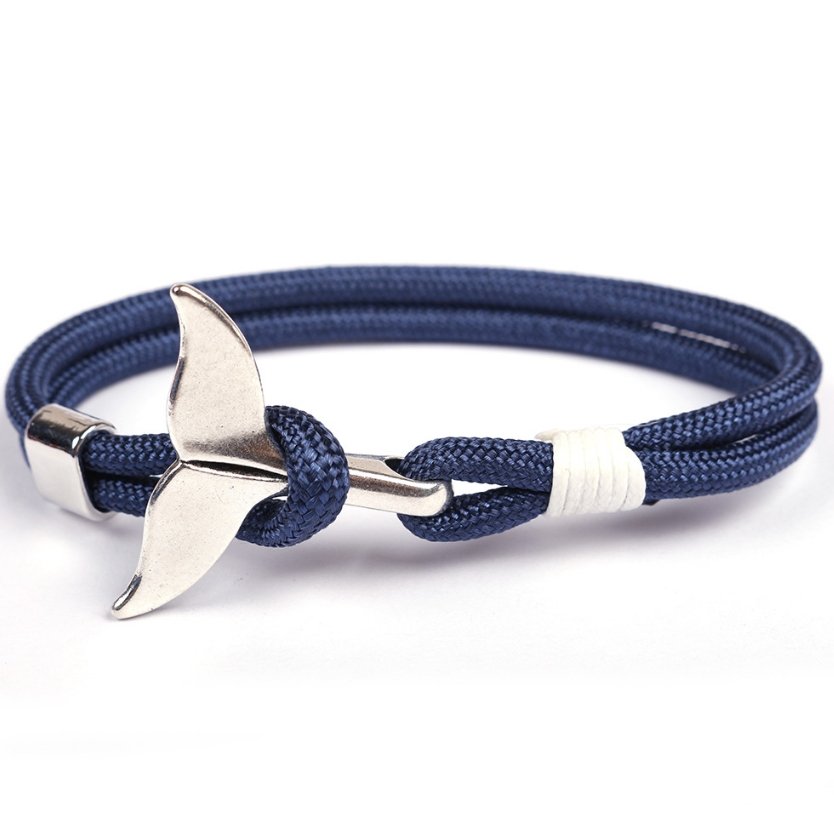 Anchor whale tail umbrella rope handmade couple bracelet - Bracelets -  Trend Goods