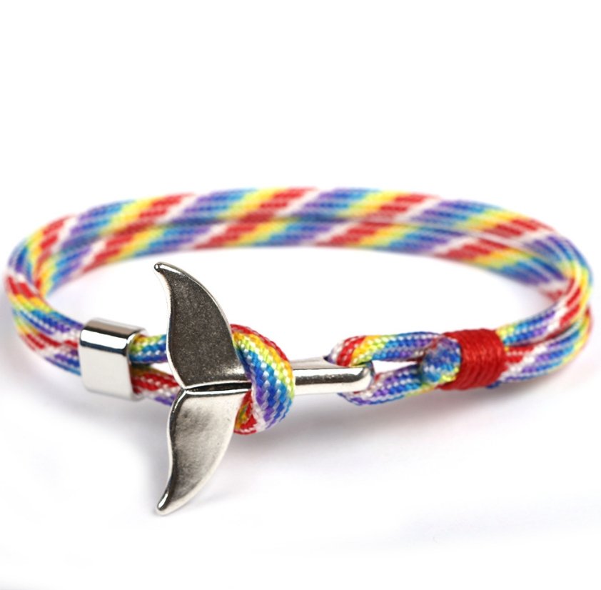 Anchor whale tail umbrella rope handmade couple bracelet - Bracelets -  Trend Goods