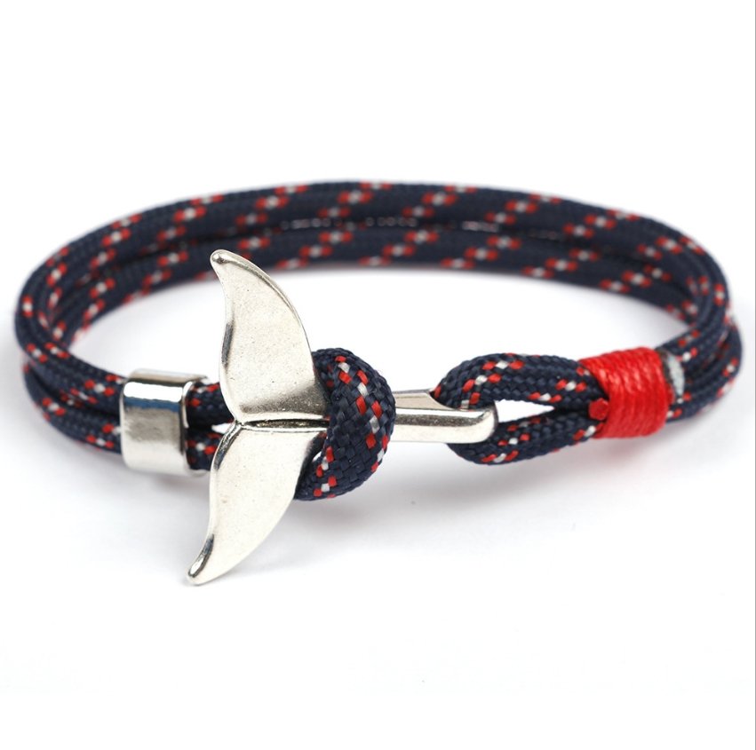 Anchor whale tail umbrella rope handmade couple bracelet - Bracelets -  Trend Goods