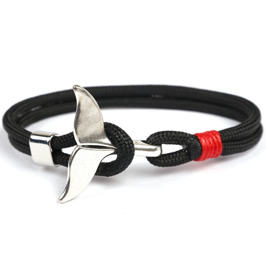 Anchor whale tail umbrella rope handmade couple bracelet - Bracelets -  Trend Goods