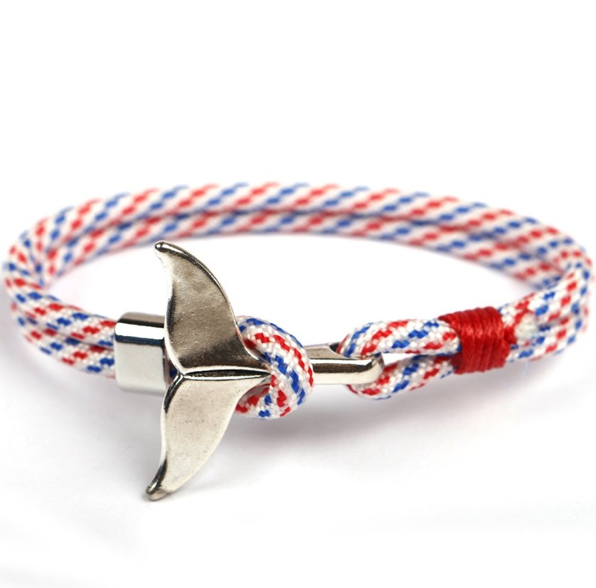 Anchor whale tail umbrella rope handmade couple bracelet - Bracelets -  Trend Goods