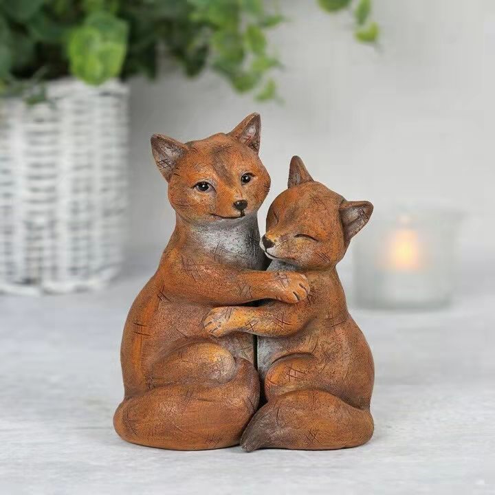 Animal Love Couple Hug Statue Decoration Resin Ornament - Home Decor -  Trend Goods