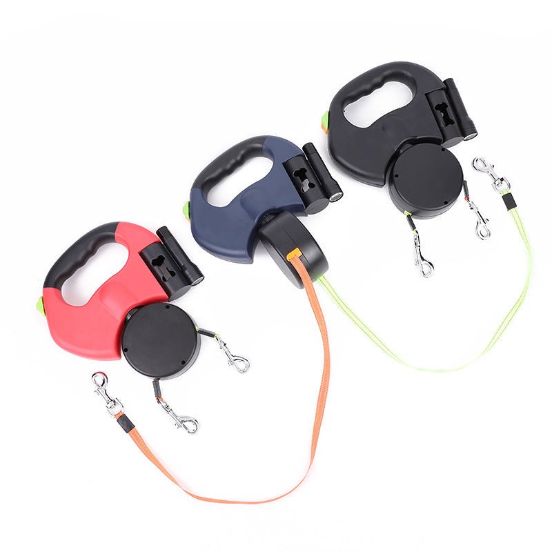 Automatic Retractable Leash One-to-two Double-headed Creative Pick-up Dog Leash - Dog Leashes -  Trend Goods