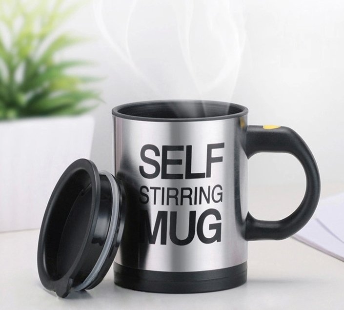 Automatic Stirring Glass Lazy Electric Mug Stainless Steel Electric Rotating Coffee Cup - Mugs -  Trend Goods